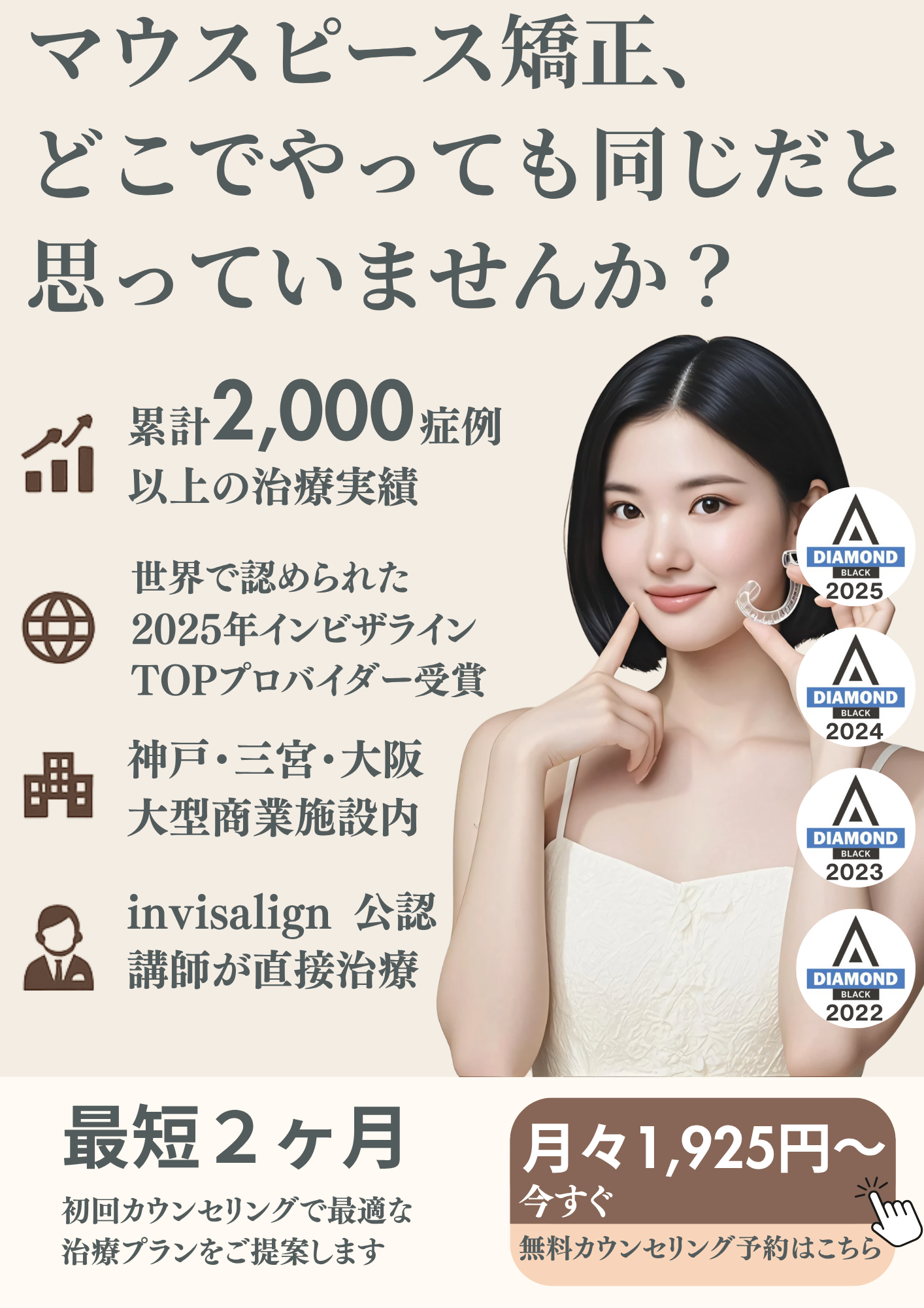 マウスピース矯正｜大阪府堺市ららぽーと内にあるルセラ歯科